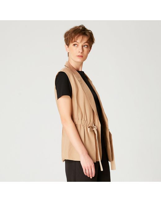 Smart and Joy Brown Waistcoat With Drawstring
