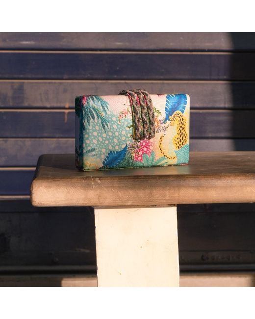 Simitri Blue Faerie Braided Fringe Clutch