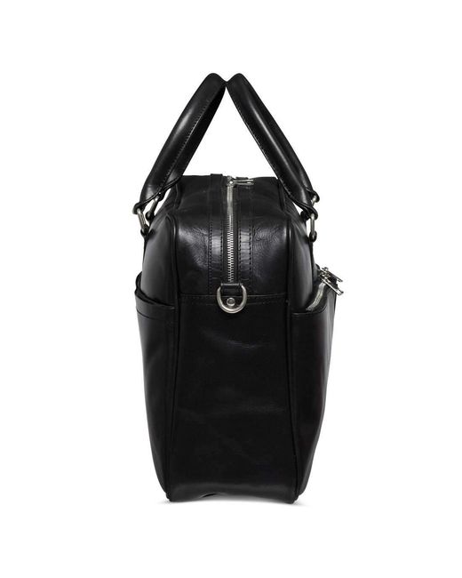 Hides Leather Co. Black Full-Grain Leather Briefcase, Work Bag With Strap Organizer for men