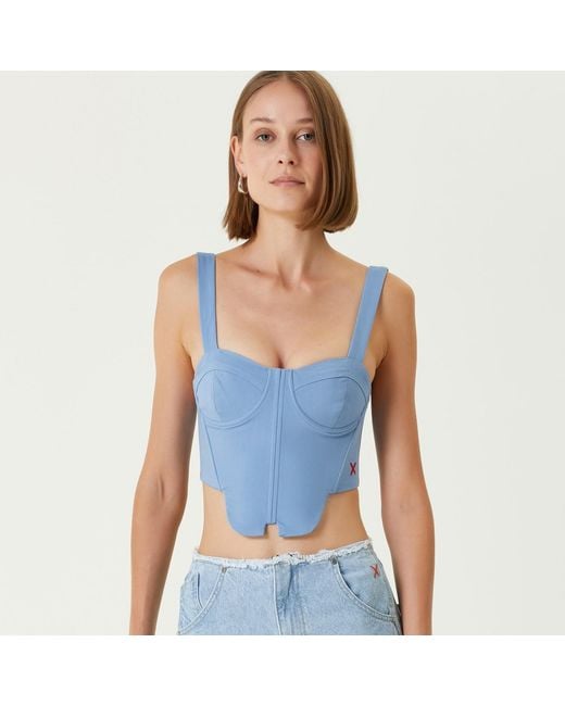 Pcfg Blue Woven Corset Top Baby