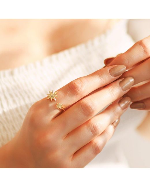 Luna Charles Metallic Astrid Double Star Ring