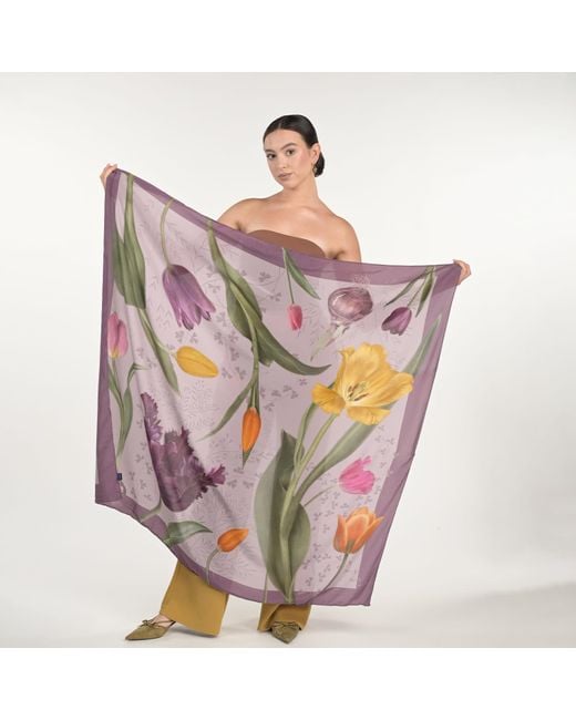 Silk&Soul Purple Tulip Scarf