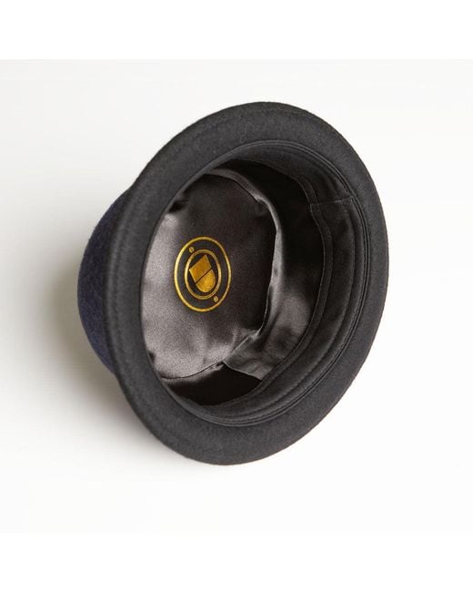 Dasmarca Hats Blue Tony Felt Skimpy Brim Short Brim Rude Boy Mod Style Porkpie Hat for men