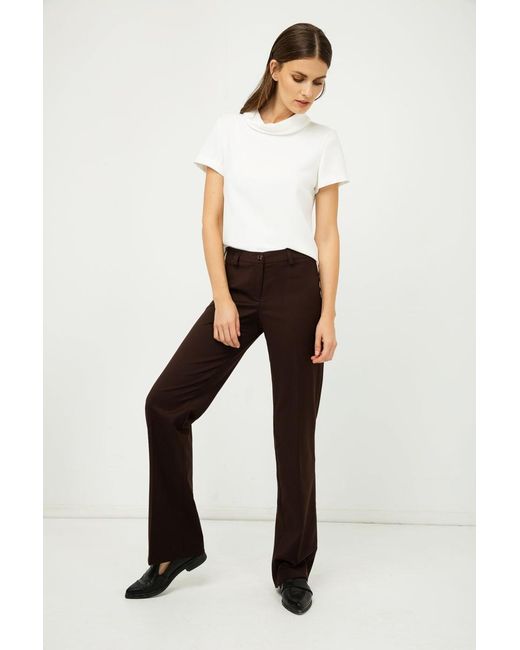 Conquista Brown Classic Straight Trousers
