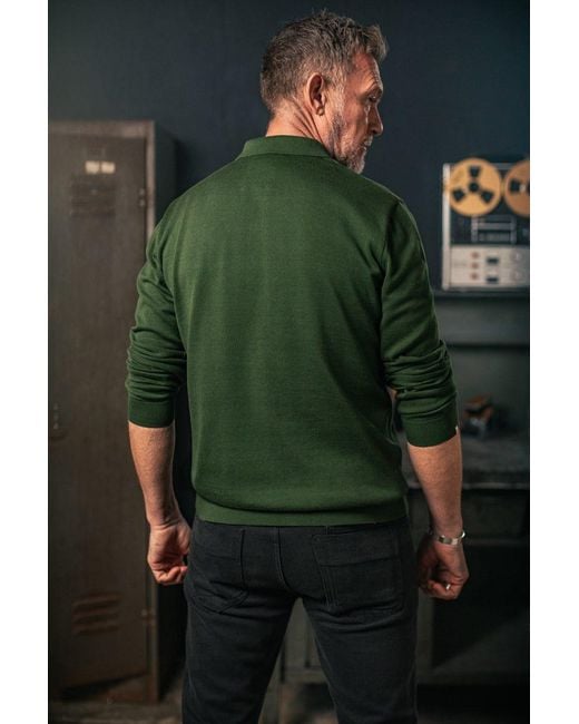 &SONS Trading Co Green Cedar Knitted Polo for men