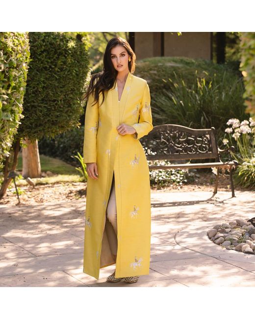 Roqaia Fashion House Yellow Horse Kaftan