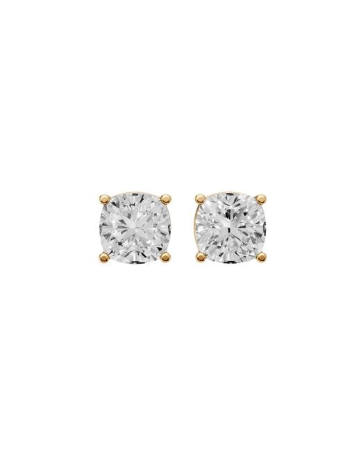 Aya Fine Jewelry White 3.14 Ct Cushion Cut Lab Diamond Stud Earrings
