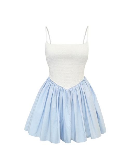 NUAJE NUAJE Blue Bianca Smocked Ballerina Mini Dress