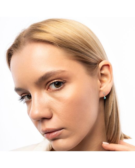 Spero London Metallic Topaz Lightning Bolt Earrings 9Ct Solid