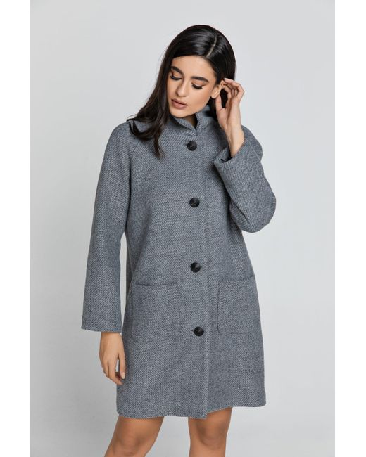 Conquista Gray Wool Blend Coat By Fashion
