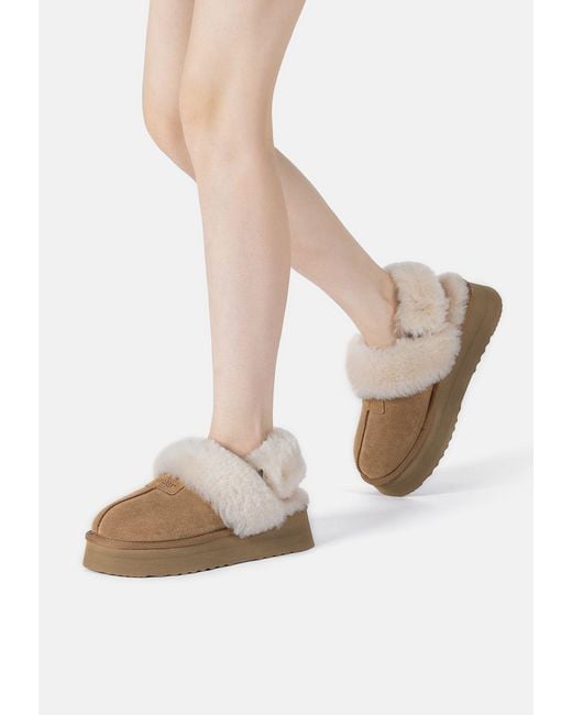 EverAu Australia Metallic Fantail Leather Slippers With Two Removable Straps