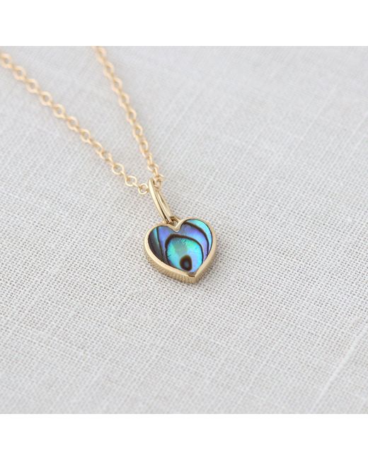 Kris Nations Metallic Abalone Heart Charm Necklace