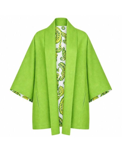 Lumina Eligma Green The Duality Linen Reversible Jacket