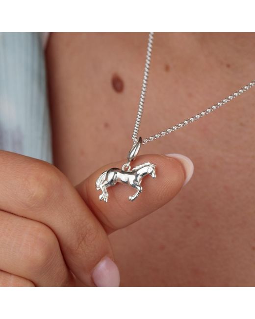 Lily Charmed Metallic Sterling Horse Charm Necklace