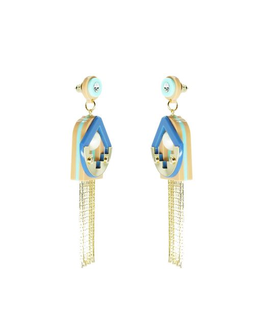 Gissa Bicalho Blue Neutrals Acrylic Handmade Earring Maya Nude