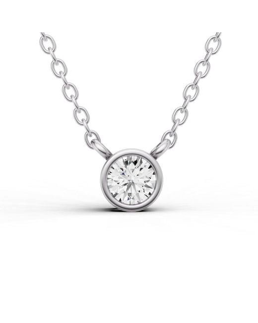 SEREIA OFFICIAL Metallic 14K 0.25 Ct Lab-Grown Diamond Solitaire Pendant