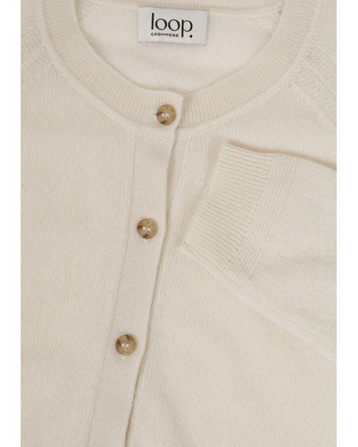 Loop Cashmere White Featherweight Cardigan