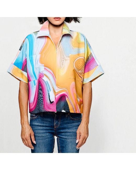 Maxjenny Multicolor Cropped Shirt
