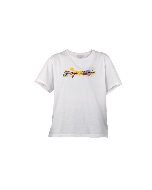 GUILLAUME ALEXANDRE White Kandinsky-Inspired Embroidered T-Shirt