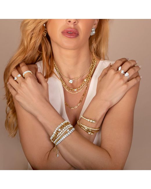 SHYMI Black Bezel Set Emerald Tennis Statement Bracelet