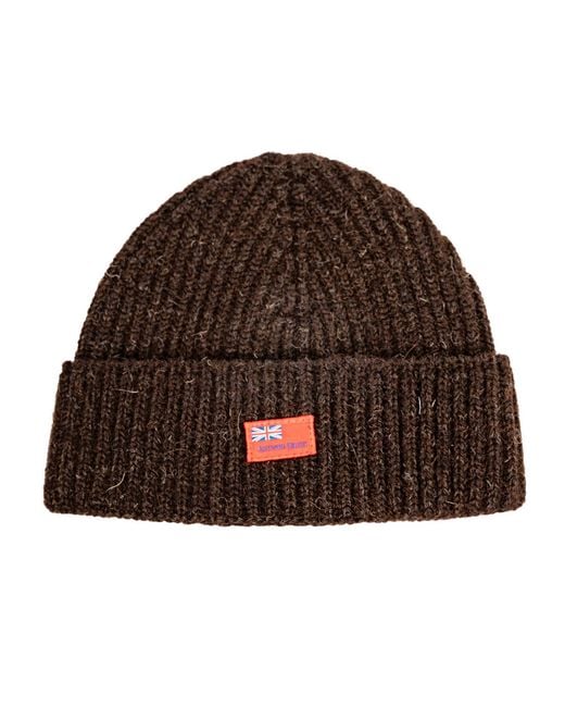 Arthur Beale Brown Neutrals Ensign Beanie Hat for men