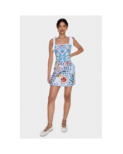 Jessie Zhao New York Blue Swim Cover Up Skirt- Garden