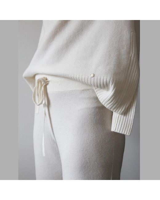 tirillm White Andrea Merino Wool Loose Fitted Trouser- Off