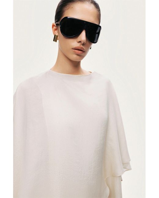 Nocturne Natural Fluid Cape Blouse