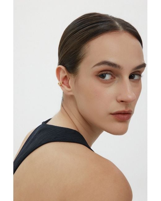 Vanhi Metallic Vale Crystal Ear Cuff
