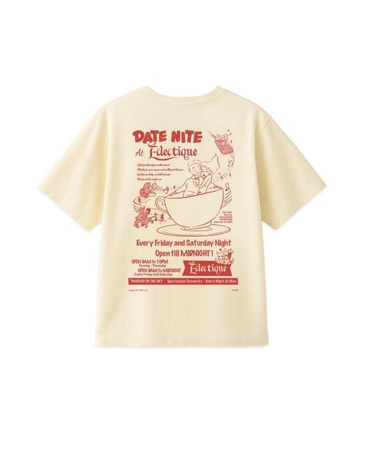 Éclectique Natural Date Night Cream Graphic T-Shirt for men
