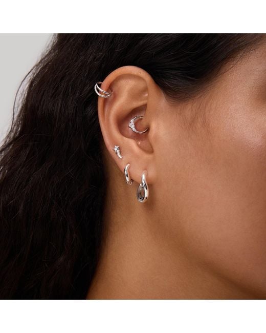 Vanhi Metallic Nori Twisted Hoop Earrings