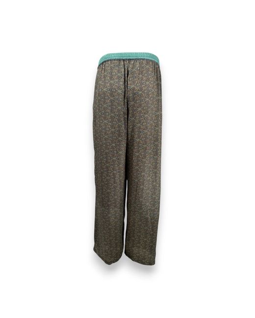 Monzlapur New York Gray Paisley Motif Pant With Stripe- Mint