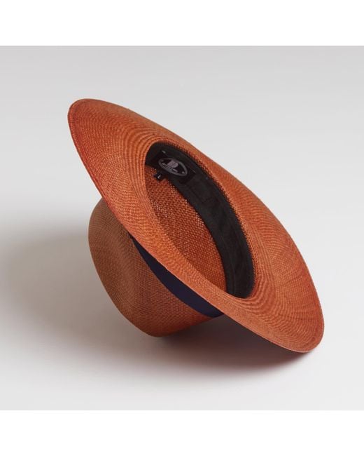 Dasmarca Hats Red Dasmarca Newton Wide Brim Summer Genuine Panama Straw Hat For - Cinnamon