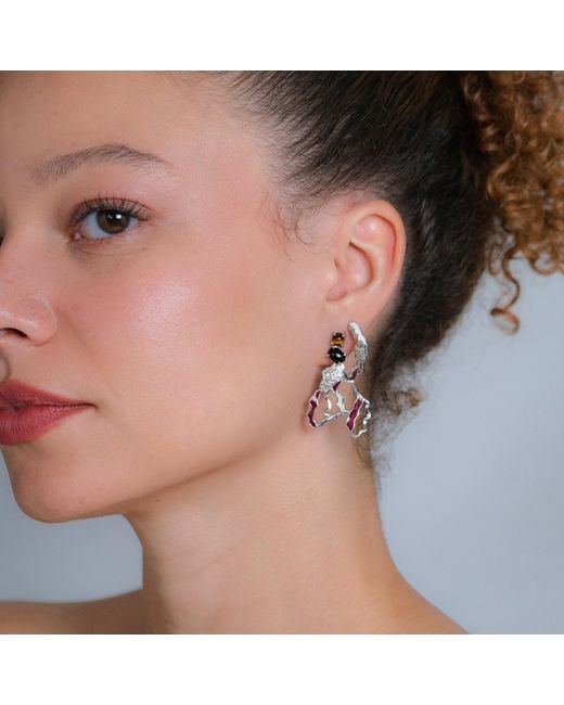 Onia Metallic Veil Hoops