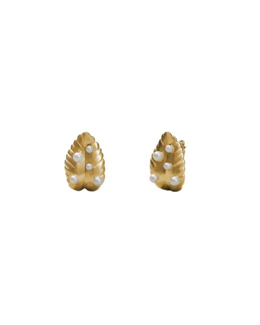 Onia Metallic Lemon Leaf Earring