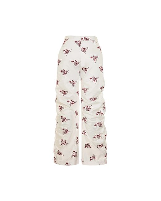 Pcfg White The Broderie Anglaise Edit High Waisted Embroidered Pants