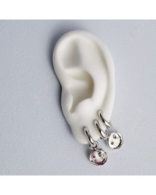 Kasun Metallic Smile Hoop Earrings – October – Tourmaline –