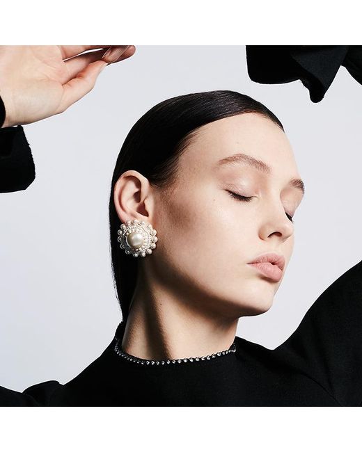 PINAR OZEVLAT White Neutrals Cream Rose Pearl Studs