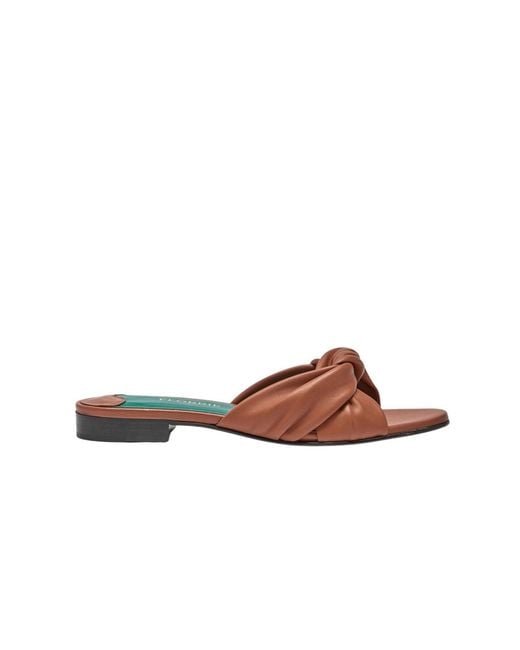 Florrie Brown Emma Flat Sandal Leather