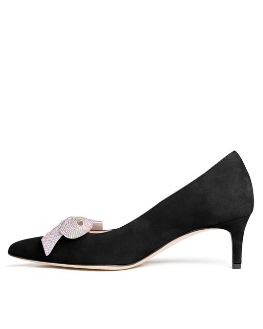 Beautiisoles by Robyn Shreiber Made in Italy Black Frida Comfortable Valentine Evening Pump With Kitten Heel