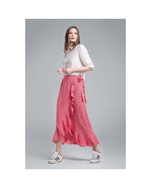 Rumour London Pink Stella Ruffled Wrap Skirt