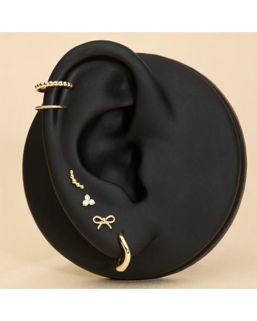 Vanhi Metallic 14K Solid Curved Ball Flat Back Stud