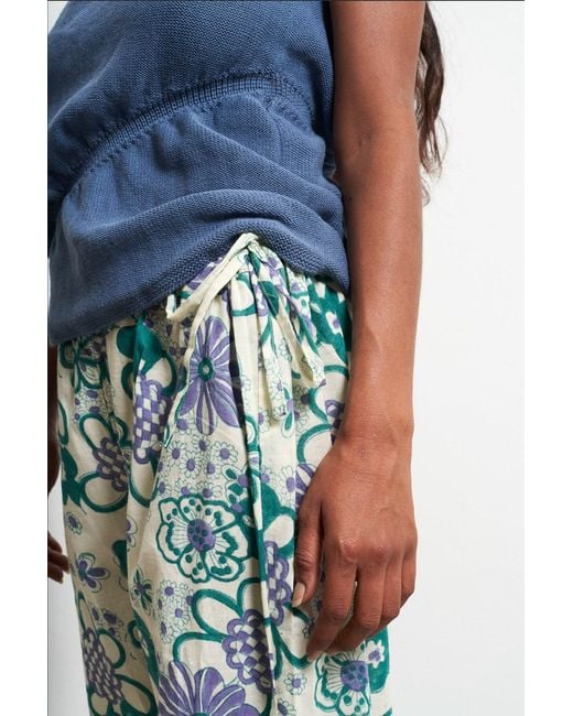 Par Y Escala Sl Blue Federica Pants Flowers