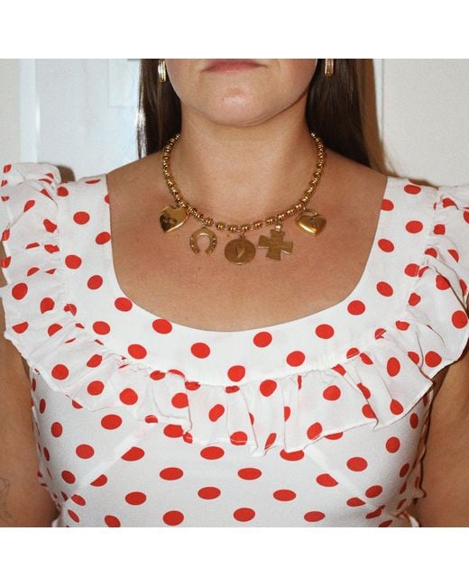 Sccollection Metallic Robin Charm Necklace