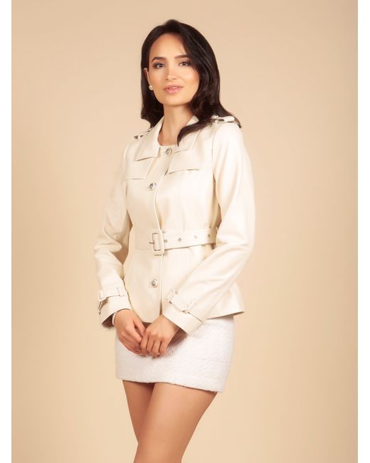 Santinni Natural Neutrals Bardot 100% Leather Jacket
