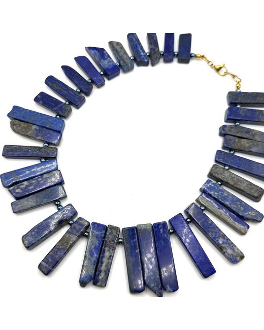 Achala Handcrafted Blue Lapis Lazuli Statement Necklace