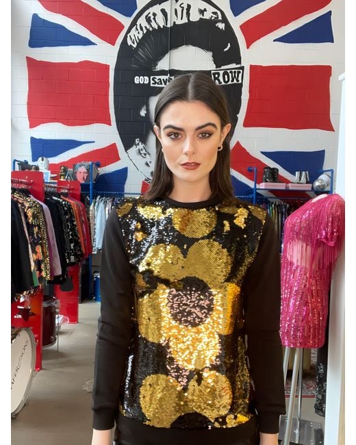 Any Old Iron Multicolor Golden Quantastic Reversible Sequin Sweatshirt