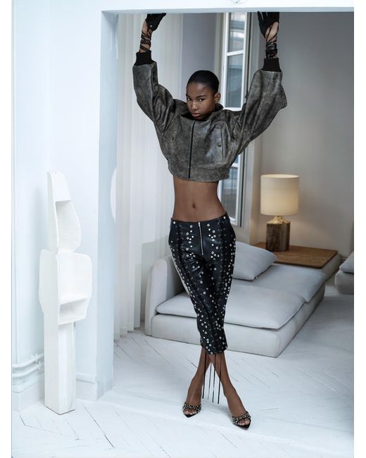 Maison sél Black Bomber Jacket