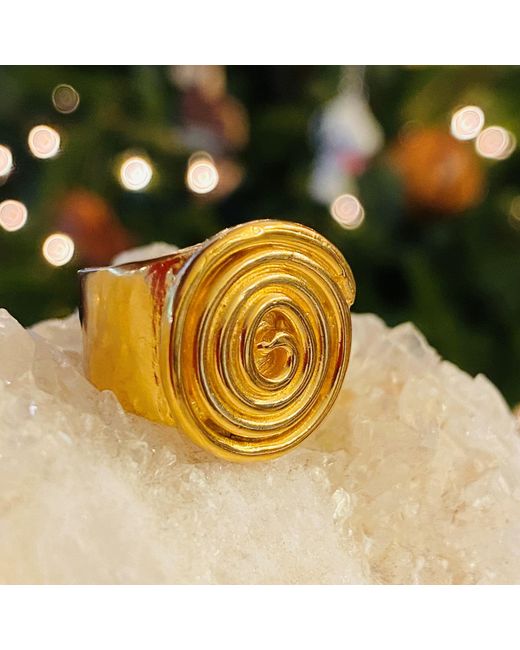 Lexi Jewelry Yellow Maya Swirl Adjustable Ring