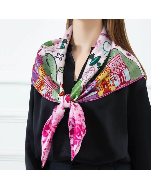 Soft Strokes Silk Purple Montreal Pure Silk Large Square Scarf